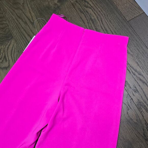 🆕️ Jay Godfrey Churchill Wide Leg Front Slit Dress Pants in Bright Fuchsia Pink - Picture 8 of 12